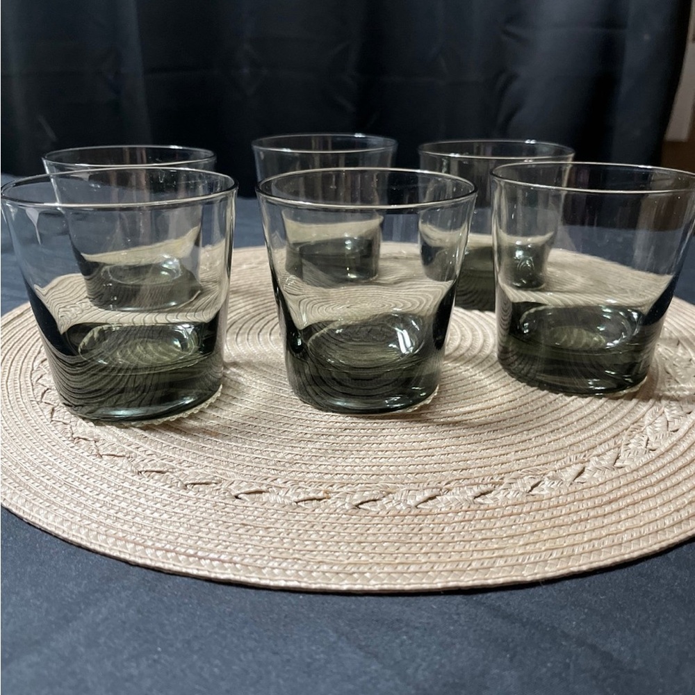 Vintage Smokey Grey Rocks/Juice Glasses